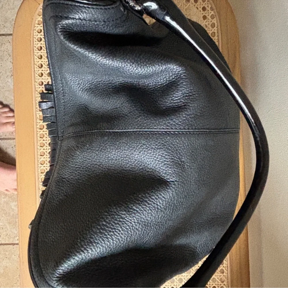 MaxMara Y2K Black Leather Fringe Bag
